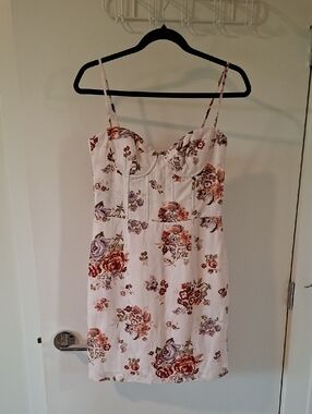 Brock Collection x H&M Floral Corset-style Lyocell/Linen Mini Dress (Size S)